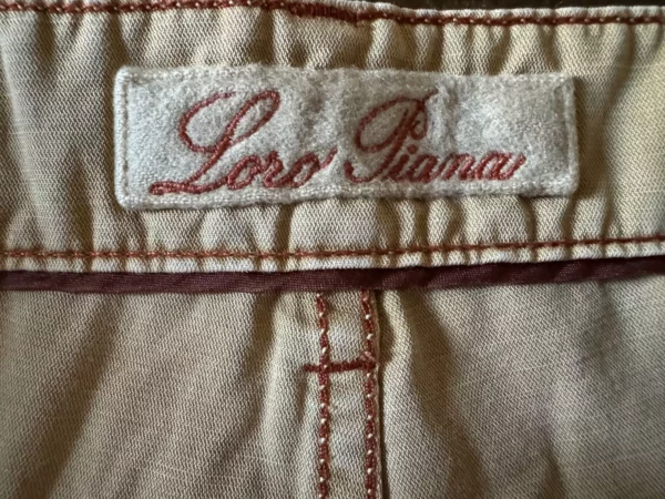 Loro Piana jeans in misto lino/cotone Colore senape Taglia W35 - immagine 3