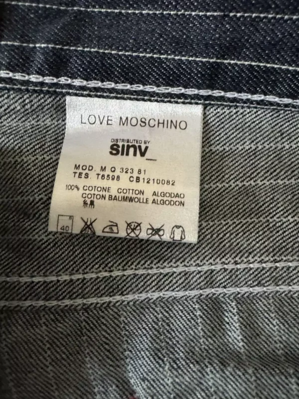 Moschino blue jeans in denim di cotone Blu gessato bianco Taglia W34 - immagine 15