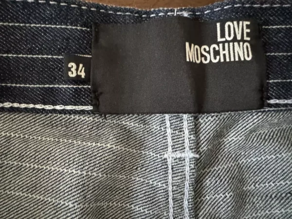 Moschino blue jeans in denim di cotone Blu gessato bianco Taglia W34 - immagine 14