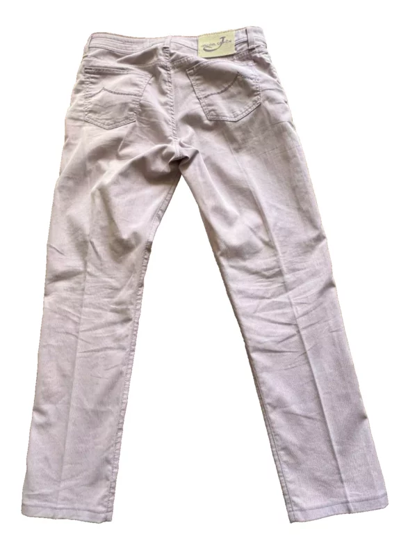 Jacob Cohen pantaloni in cotone+elastan A righe bianche e lilla  Taglia W35 - immagine 8