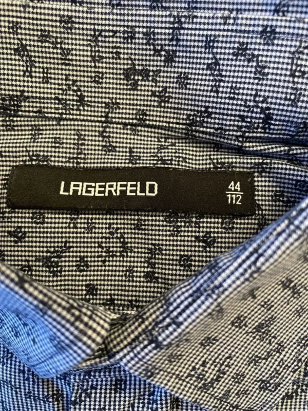 Karl Lagerfeld, camicia in cotone a maniche lunghe Fondo azzurro Taglia 44 - immagine 2