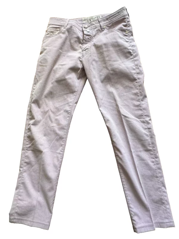 Jacob Cohen pantaloni in cotone+elastan A righe bianche e lilla  Taglia W35 - immagine 9