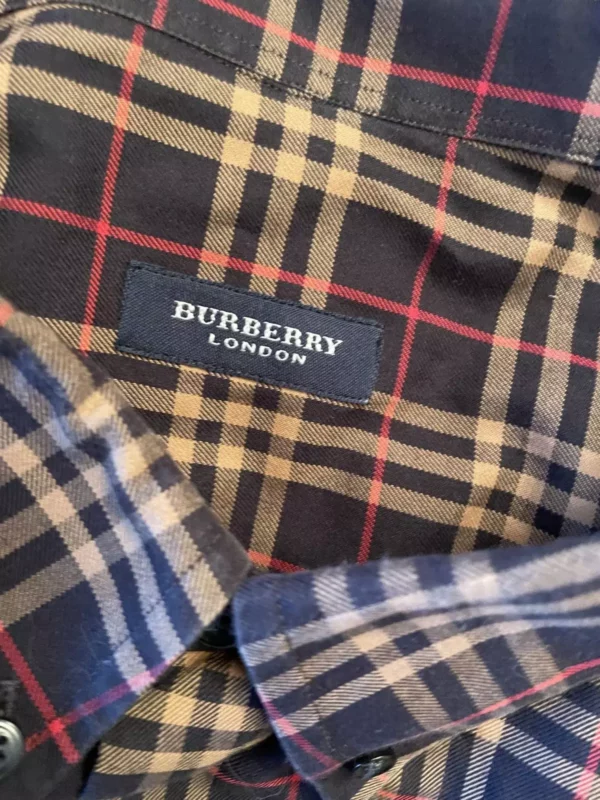 Burberry, camicia in cotone a maniche lunghe Fantasia blu Taglia 2XL - immagine 3