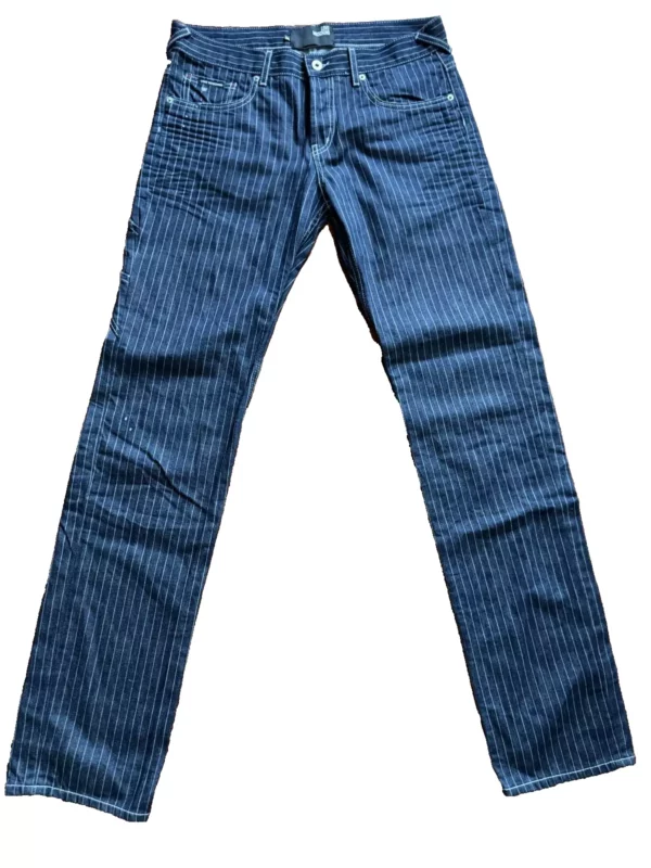 Moschino blue jeans in denim di cotone Blu gessato bianco Taglia W34 - immagine 13