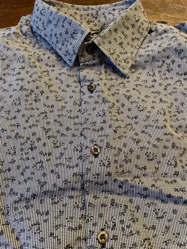 Karl Lagerfeld, camicia in cotone a maniche lunghe Fondo azzurro Taglia 44